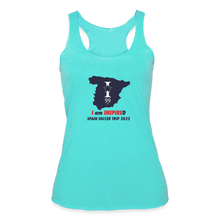 Load image into Gallery viewer, 2022 SPAIN LOGO TRIP Women’s Tri-Blend Racerback Tank - turquoise