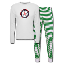 Load image into Gallery viewer, Unisex Pajama Set - white/green stripe
