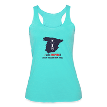 Load image into Gallery viewer, 2022 SPAIN LOGO TRIP Women’s Tri-Blend Racerback Tank - turquoise
